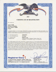 Activa SARL_ FDA Certificate of Registration 2023